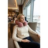 Viscohappy Premium Profesyonel %100 Visco Dökme Kalıp Ortopedik Seyahat Yastığı Ergonomik - Pudra - Pembe