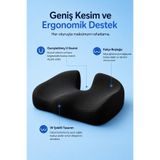 VİSCOLAB Core Ortopedik Visco Oturma Minderi – Kuyruk Sokumu Destekli Ergonomik Siyah