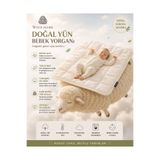 viscolog Orjnal %100 Woolmark Doğal Yün Bebek Uyku Yorganı (Tela Çantalı 95x145cm)