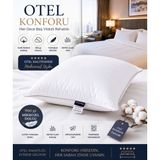 Viscolog Otel Konforu Rahat Mikrojel Yastık %100 Pamuk Kumaş 900 gr Dolgu Hipoalerjenik Nefes Alan 50X70 cm (Tela Çantalı) - Beyaz