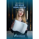 Viscolux Bacak Arası Ortopedik Yastık - Diz Bacak Arası Visco Yastık Bacak Destek Minderi Mavi 25x19x14