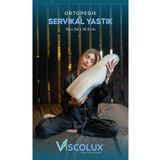 Viscolux Servikal Boyun Destek Ortopedik Yastık - Boyun Düzleşmesi Visco Yastık Yeşil 56x34x10,5