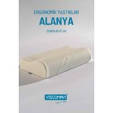 Viscomavi Alanya 32 x 62 cm Ortopedik Ergonomik Hafızalı Visco Yastık Beyaz Renk Visko Elastik