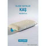 viscomavi Kaş | Alçak Premium Klasik Visko Yastık| Doğal Lifli Kılıflı | Astarlı | Dayanım Testli | Uzun Klasik Visco Yastık