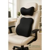 Viscomax Ofis Sandalye Minderi 2’li Set – Visco Sırt Bel Desteği ve Boyun Yastığı ,hafızalı Köpük, Taşıma Çantalı