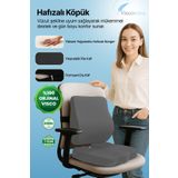 Viscomina Ortopedik 2'li Bel ve Oturma Yastığı Seti %100 Visco Ofis & Araç Kullanımı İçin Ergonomik Destek