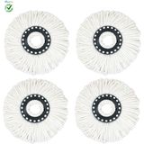 Viscomop Döner Başlıklı Mikrofiber Mop Yedeği 4'lü Ekonomik Set - Beyaz