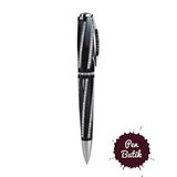 Visconti Divina Royale Black Beyaz Altın Spiral-215 Italyan Kristal Tükenmez Kalem
