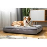 Viscopet Lüks Visko 10CM Blok Süngerli 100% Sıvı Geçirmez Alezli Fermuarlı Yıkanabilir Köpek Yatağı - 2XL - Gri