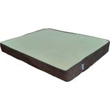 Viscopet Lüks Visko 10CM Blok Süngerli 100% Sıvı Geçirmez Alezli Fermuarlı Yıkanabilir Köpek Yatağı - 2XL - Krem - Kahve