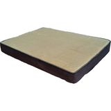 Viscopet Lüks Visko 10CM Blok Süngerli 100% Sıvı Geçirmez Alezli Fermuarlı Yıkanabilir Köpek Yatağı - 2XL - Latte Kahve
