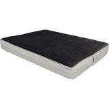 Viscopet Lüks Visko 10CM Blok Süngerli 100% Sıvı Geçirmez Alezli Fermuarlı Yıkanabilir Köpek Yatağı - Siyah - Krem