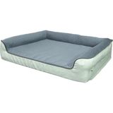 Viscopet Premium Sofa Blok Sungerli Alezli Fermuarlı Yıkanabilir Köpek Yatağı-Fume Krem - 70 x 95 cm - Füme - Krem