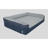 Viscopet Premium Sofa Blok Sungerli Alezli Fermuarlı Yıkanabilir Köpek Yatağı - Gri - 70 x 95 x 22 cm