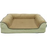 Viscopet Premium Sofa Blok Sungerli Alezli Fermuarlı Yıkanabilir Köpek Yatağı-Kahve Krem - 60 x 75 cm - Kahverengi - Krem