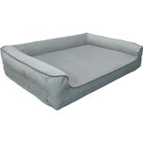 Viscopet Premium Sofa Blok Sungerli Alezli Fermuarlı Yıkanabilir Köpek Yatağı S-Gri - 70 x 95 cm