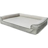 Viscopet Premium Sofa Blok Sungerli Alezli Fermuarlı Yıkanabilir Köpek Yatağı-S-Ten - Bej - 80 x 110 cm