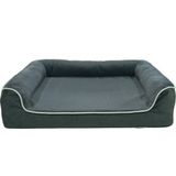 Viscopet Premium Sofa Blok Sungerli Alezli Fermuarlı Yıkanabilir Köpek Yatağı-Siyah - 70 x 95 cm