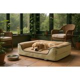 viscopet Premium Sofa Blok sungerli Alezli Fermuarlı Yıkanabilir Köpek Yatağı(S-kahvekrem-L)