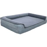 Viscopet Premium Sofa Blok Visko Sungerli Alezli Fermuarlı Yıkanabilir Köpek Yatağı - Füme - Gri - 80 x 110 cm