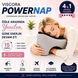 Viscora Powernap Ergonomik Masaüstü Uyku ve Kaylule Yastığı – Öğle Arası Uyku ve Şekerleme Yastığı Boyun, Kol ve Yüz Destekli Konfor - 30 x 23 x 18 cm - Gri - Siyah