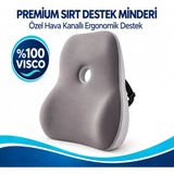 VISCORA Premium Ortopedik Sırt Destek Minderi – Hava Kanallı%100 Visco Bel Desteği
