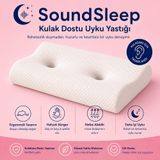 Viscora SoundSleep Kulak Dostu Uyku Yastığı – Küpe ve Kulaklık Kullananlar İçin Ergonomik Visco Yastık (Beyaz, Poliüretan (PU))