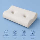Viscora Yan Yatanlar Için Boyun Destek Yastığı – Ortopedik Visco Uyku Yastığı Ergonomik Hafızalı Köpük Kontür Yastık - Beyaz - 50 x 38 x 12 cm
