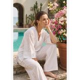 Viscose Vual Brode Detaylı Oversize Kadın Pijama Takım - LX.26221