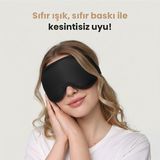 Viscoshy Siyah 3D Uyku Göz Bandı Gözlüğü, Göze Baskı Yapmaz, Işığı %100 Engeller
