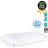 Viscotex Hava Kanallı Boyun Destekli Visco Ortopedik Çocuk Yastığı (KIDS PİLLOW) 66x33x6 Cm, Turkuaz-beyaz