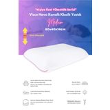 VİSCOTEX Hava Kanallı Klasik Boyun Destekli Visco Ortopedik Yastık, Medium, 60x40x14cm, Beyaz-pembe