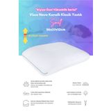 VİSCOTEX Hava Kanallı Klasik Boyun Destekli Visco Ortopedik Yastık, Small, 56x37x12cm. Beyaz-turkuaz