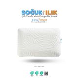 VİSCOTEX Soğuk ve Ilık Yüzeyli, Çift Taraflı Kılıf, Hava Kanallı Visco Ortopedik Yastık, 60x40x13 cm, Beyaz
