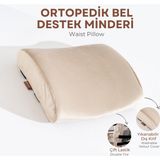 Viscotex Visco Ortopedik Bel Destek Yastığı, Ofis, Araba, Sandalye, Koltuk, Sırt Yastığı Minderi, 38X33X12 cm
