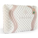 Viscotex Visco Ortopedik Boyun Destekli Hava Kanallı Kolajen Yastık, Güzellik Yastığı, 60X40X13 cm - Beyaz