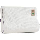 Viscotex Visco Ortopedik Ergonomic Premium Boyun Destek Yastığı, Çift Yükseklikli Visco Yastık, 60x43x11/9 cm - Beyaz - 40 x 60 cm
