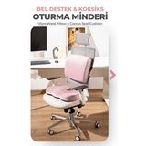 Viscotex Visco Ortopedik Oturma ve Bel Destek Minderi Seti Pembe 35 x 45 cm Çift Taraflı Viskon