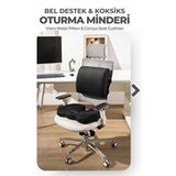 Viscotex Visco Ortopedik Oturma ve Bel Destek Minderi Seti, Sırt Yastığı ve Koksiks Minderi - 35 x 45 cm - Siyah