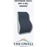 Viscowell Ortopedik Bel Destek Yastığı Modern Desensiz Kumaşla Sırt Minderi Visko Malzeme