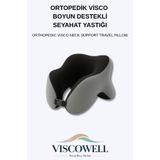 ViscoWell Ortopedik Visco Boyun ve Baş Destekli Seyahat Yastığı Uçak, Araba, Ev İçin Taşınabilir