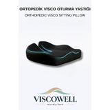 ViscoWell Ortopedik Visco Oturma Yastığı Koltuk Sandalye Minderi Kuyruk Sokumu Yastığı Siyah