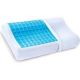 Viscower Queen Yüksek Terletmeyen Ortopedik Boyun Destekli Yastık Serinleten Visco Yastık Jelli Yastık - 60 x 40 x 15 cm - Beyaz