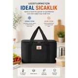 Visees 40 Litre Termal Buzluk Çanta Katlanabilir Piknik Kamp Plaj ve Yolculuk Için Termoslu Çanta - Siyah - Siyah - 40 lt