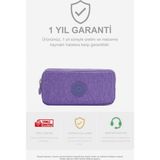 Visees Krinkıl Kumaş Çift Bölmeli Kalemlik - Lila