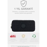 Visees Krinkıl Kumaş Çift Bölmeli Kalemlik - Siyah
