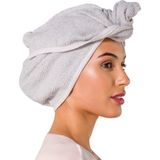 Viselia Saç Kurulama Bonesi Saç Havlusu Bone - Gri - 25 x 65 cm