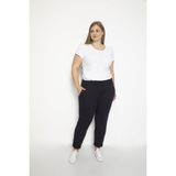 Vıshenka Kadın Jakar Örme Likralı Bel Lastikli Lacivert Kırmızı Çizgili Pantolon - 04L-Lacivert - Regular Fit