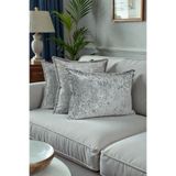 VISIONARIO Kırlent Kılıfı - 3'lü Set İthal Kadife 45x45 cm ve 35x50 cm Dekoratif Ev Aksesuarı Açık Gri