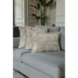 VISIONARIO Kırlent Kılıfı - 3'lü Set İthal Kadife 45x45 cm ve 35x50 cm Dekoratif Ev Aksesuarı Bej